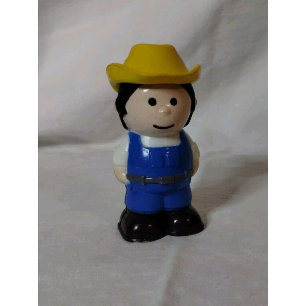 Vintage Toddler Preschool Country Boy Toy Blue Overalls Replacement 3" Preowned
